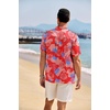 image:imageCOOFANDY Mens Casual Henley Shirt Band Collar Short Sleeve Shirt Summer Beach Hippie TShirtNational Flag Fireworks  Red White Blue