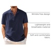 image:imageCOOFANDY Mens Casual Henley Shirt Band Collar Short Sleeve Shirt Summer Beach Hippie TShirtNavy Blue