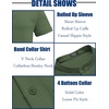 image:imageCOOFANDY Mens Casual Henley Shirt Band Collar Short Sleeve Shirt Summer Beach Hippie TShirtOlive Green