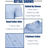 image:imageCOOFANDY Mens Casual Henley Shirt Band Collar Short Sleeve Shirt Summer Beach Hippie TShirtWhite Stripes on Blue