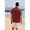 image:imageCOOFANDY Mens Casual Henley Shirt Band Collar Short Sleeve Shirt Summer Beach Hippie TShirtWine Red