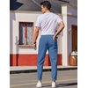 image:imageCOOFANDY Mens Casual Joggers Pants Elastic Drawstring Chino Cargo Pants Hiking Outdoor Track SweatpantsDenim Blue