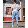 image:imageCOOFANDY Mens Casual Joggers Pants Elastic Drawstring Chino Cargo Pants Hiking Outdoor Track SweatpantsSky Blue