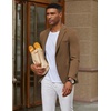 image:imageCOOFANDY Mens Casual Knit Blazer Slim Fit Lightweight Sport Coat Stretch Two Button Suit JacketBrown