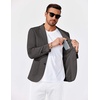 image:imageCOOFANDY Mens Casual Knit Blazer Slim Fit Lightweight Sport Coat Stretch Two Button Suit JacketDark Gray