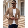image:imageCOOFANDY Mens Casual Knit Blazer Slim Fit Lightweight Sport Coat Stretch Two Button Suit JacketLight Brown