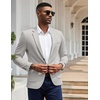 image:imageCOOFANDY Mens Casual Knit Blazer Slim Fit Lightweight Sport Coat Stretch Two Button Suit JacketLight Grey