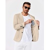image:imageCOOFANDY Mens Casual Knit Blazer Slim Fit Lightweight Sport Coat Stretch Two Button Suit JacketLight Khaki