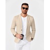 image:imageCOOFANDY Mens Casual Knit Blazer Slim Fit Lightweight Sport Coat Stretch Two Button Suit JacketLight Khaki