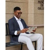 image:imageCOOFANDY Mens Casual Knit Blazer Slim Fit Lightweight Sport Coat Stretch Two Button Suit JacketNavy Blue