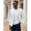 image:imageCOOFANDY Mens Casual Knit Blazer Slim Fit Lightweight Sport Coat Stretch Two Button Suit JacketWhite
