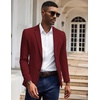 image:imageCOOFANDY Mens Casual Knit Blazer Slim Fit Lightweight Sport Coat Stretch Two Button Suit JacketWine Red