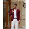 image:imageCOOFANDY Mens Casual Knit Blazer Slim Fit Lightweight Sport Coat Stretch Two Button Suit JacketWine Red