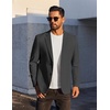 image:imageCOOFANDY Mens Casual Linen Blazer Jacket Lightweight Sport Coats Two Button Suit JacketsDeep Grey