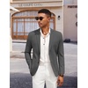 image:imageCOOFANDY Mens Casual Linen Blazer Jacket Lightweight Sport Coats Two Button Suit JacketsDeep Grey