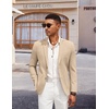 image:imageCOOFANDY Mens Casual Linen Blazer Jacket Lightweight Sport Coats Two Button Suit JacketsKhaki