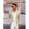 image:imageCOOFANDY Mens Casual Linen Blazer Jacket Lightweight Sport Coats Two Button Suit JacketsLight Khaki