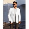 image:imageCOOFANDY Mens Casual Linen Blazer Jacket Lightweight Sport Coats Two Button Suit JacketsWhite