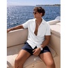 image:imageCOOFANDY Mens Casual Shirts Short Sleeve Button Down Shirts Fashion Textured Summer Beach ShirtA White