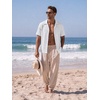 image:imageCOOFANDY Mens Casual Shirts Short Sleeve Button Down Shirts Fashion Textured Summer Beach ShirtA White
