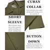 image:imageCOOFANDY Mens Casual Shirts Short Sleeve Button Down Shirts Fashion Textured Summer Beach ShirtArmy Green