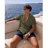 image:imageCOOFANDY Mens Casual Shirts Short Sleeve Button Down Shirts Fashion Textured Summer Beach ShirtArmy Green