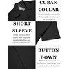 image:imageCOOFANDY Mens Casual Shirts Short Sleeve Button Down Shirts Fashion Textured Summer Beach ShirtBlack