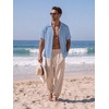 image:imageCOOFANDY Mens Casual Shirts Short Sleeve Button Down Shirts Fashion Textured Summer Beach ShirtBlue