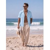 image:imageCOOFANDY Mens Casual Shirts Short Sleeve Button Down Shirts Fashion Textured Summer Beach ShirtClear Blue