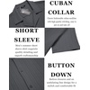 image:imageCOOFANDY Mens Casual Shirts Short Sleeve Button Down Shirts Fashion Textured Summer Beach ShirtDark Grey