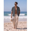 image:imageCOOFANDY Mens Casual Shirts Short Sleeve Button Down Shirts Fashion Textured Summer Beach ShirtDark Grey