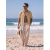 image:imageCOOFANDY Mens Casual Shirts Short Sleeve Button Down Shirts Fashion Textured Summer Beach ShirtKhaki