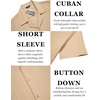 image:imageCOOFANDY Mens Casual Shirts Short Sleeve Button Down Shirts Fashion Textured Summer Beach ShirtKhaki