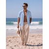 image:imageCOOFANDY Mens Casual Shirts Short Sleeve Button Down Shirts Fashion Textured Summer Beach ShirtLight Blue