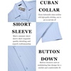 image:imageCOOFANDY Mens Casual Shirts Short Sleeve Button Down Shirts Fashion Textured Summer Beach ShirtLight Blue