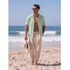 image:imageCOOFANDY Mens Casual Shirts Short Sleeve Button Down Shirts Fashion Textured Summer Beach ShirtLight Green