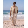 image:imageCOOFANDY Mens Casual Shirts Short Sleeve Button Down Shirts Fashion Textured Summer Beach ShirtLight Khaki
