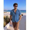 image:imageCOOFANDY Mens Casual Shirts Short Sleeve Button Down Shirts Fashion Textured Summer Beach ShirtNavy