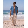 image:imageCOOFANDY Mens Casual Shirts Short Sleeve Button Down Shirts Fashion Textured Summer Beach ShirtNavy