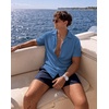 image:imageCOOFANDY Mens Casual Shirts Short Sleeve Button Down Shirts Fashion Textured Summer Beach ShirtNavy