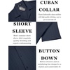 image:imageCOOFANDY Mens Casual Shirts Short Sleeve Button Down Shirts Fashion Textured Summer Beach ShirtNavy Blue