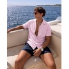image:imageCOOFANDY Mens Casual Shirts Short Sleeve Button Down Shirts Fashion Textured Summer Beach ShirtPink
