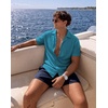 image:imageCOOFANDY Mens Casual Shirts Short Sleeve Button Down Shirts Fashion Textured Summer Beach ShirtTeal