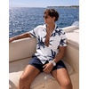 image:imageCOOFANDY Mens Casual Shirts Short Sleeve Button Down Shirts Fashion Textured Summer Beach ShirtWhitecoconut Tree