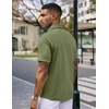 image:imageCOOFANDY Mens Casual Wrinkle Free Shirts Short Sleeve Button Down Summer Stretch Dress ShirtArmy Green
