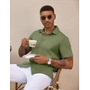 image:imageCOOFANDY Mens Casual Wrinkle Free Shirts Short Sleeve Button Down Summer Stretch Dress ShirtArmy Green