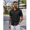 image:imageCOOFANDY Mens Casual Wrinkle Free Shirts Short Sleeve Button Down Summer Stretch Dress ShirtBlack