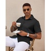 image:imageCOOFANDY Mens Casual Wrinkle Free Shirts Short Sleeve Button Down Summer Stretch Dress ShirtBlack
