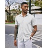 image:imageCOOFANDY Mens Casual Wrinkle Free Shirts Short Sleeve Button Down Summer Stretch Dress ShirtBlack Spots White