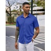 image:imageCOOFANDY Mens Casual Wrinkle Free Shirts Short Sleeve Button Down Summer Stretch Dress ShirtClassic Blue